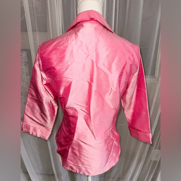 100% Silk Elegant Pink Women's Top - Picture 2 of 3